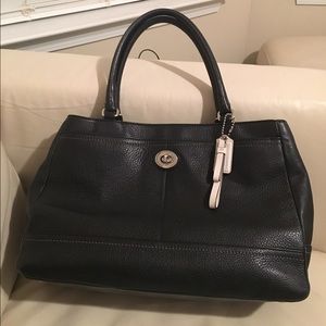 Black leather Coach satchel