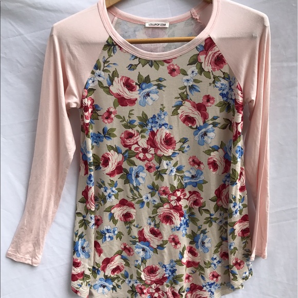 💜❤️soft Raglan floral top - Picture 4 of 8