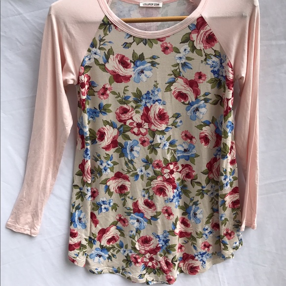 💜❤️soft Raglan floral top - Picture 6 of 8