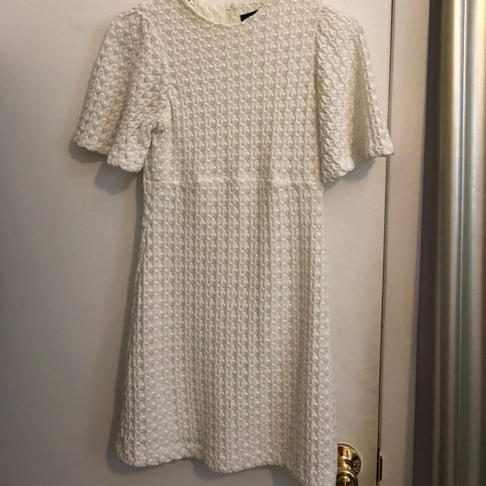 White Zara Textured Dress