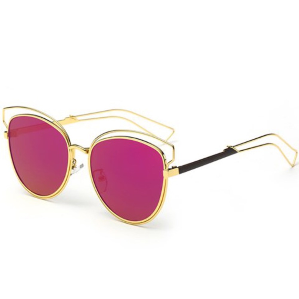 🌅Magenta & Gold Hollow Cat Eye Shades