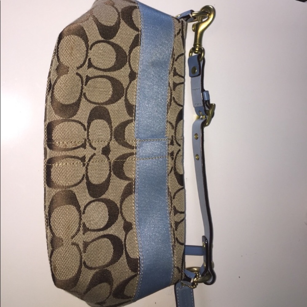 Authentic blue and brown coach purse