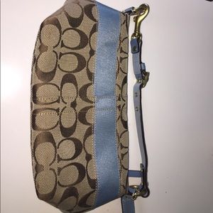 Authentic blue and brown coach purse