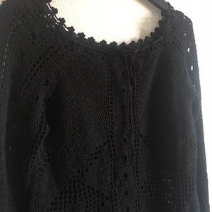 Knitted black Long Sleeve Top
