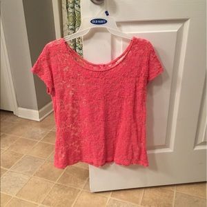 ❗️SOLD❗️ Mossimo Supply Co. Coral Lace Blouse