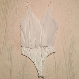 White leotard blouse