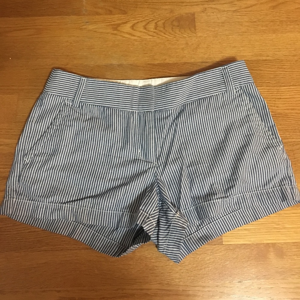 J Crew Blue Pinstripe Chino Shorts