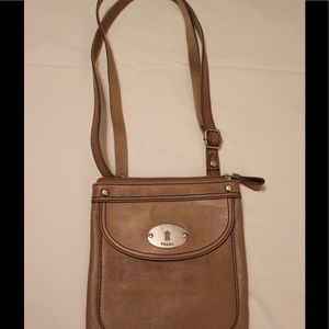 Fossil leather cross body bag