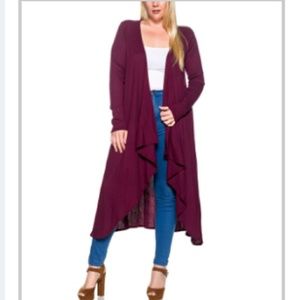 Burgundy duster