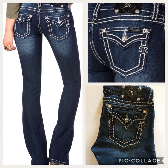 Miss Me Denim - Miss Me Saddle Stitch Border Boot Cut Jeans