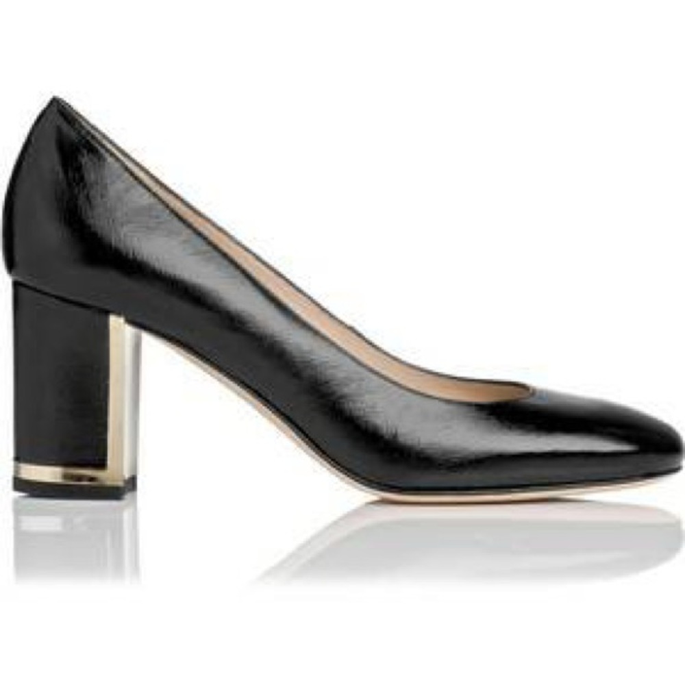 LK Bennett Tia Saffiano Patent Leather Block Heel - Picture 2 of 6