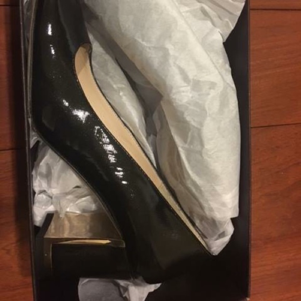 LK Bennett Tia Saffiano Patent Leather Block Heel - Picture 5 of 6