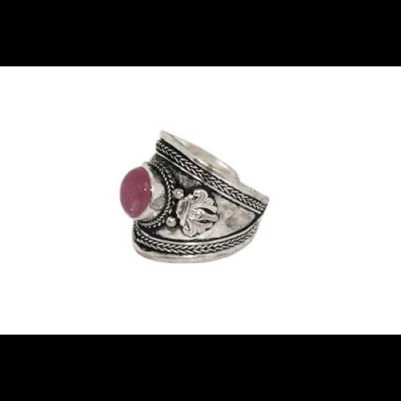 Rose Quartz Ring Handmade Ring Boho Ring - Picture 2 of 3