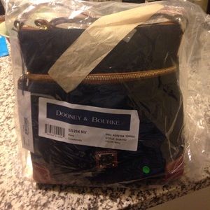 Dooney & Bourke Navy Suede Oversized Crossbody Bag