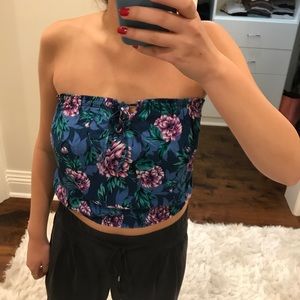Strapless floral top