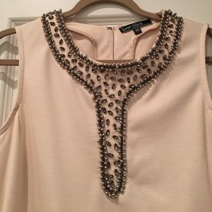 Cream dress with silver and stone embellishing
