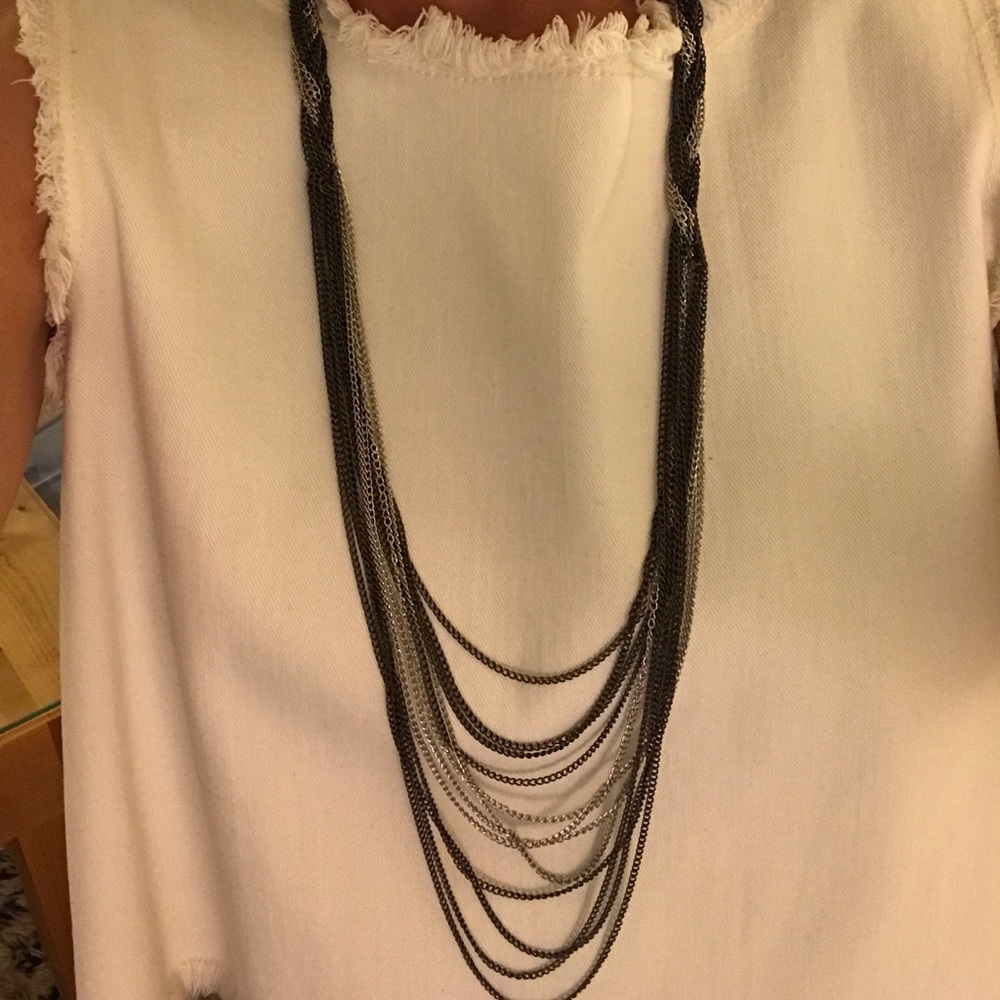 Thin multi chain necklace