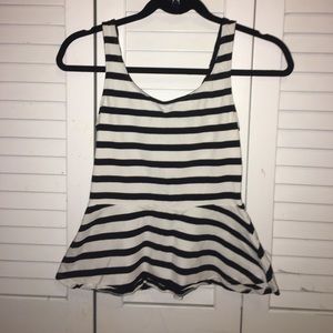Express Stripped Peplum Top