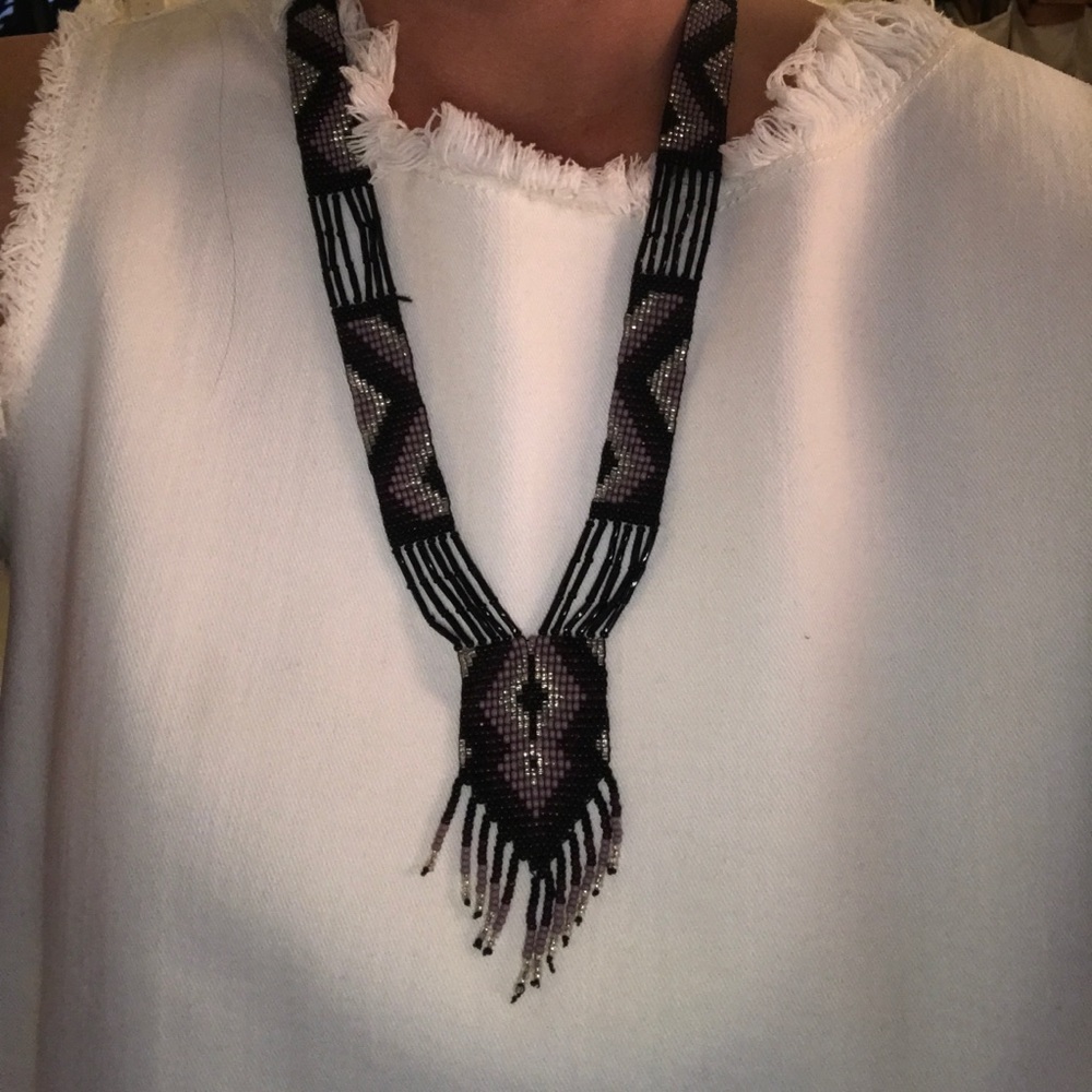 Vintage Gods Eye Beaded Necklace