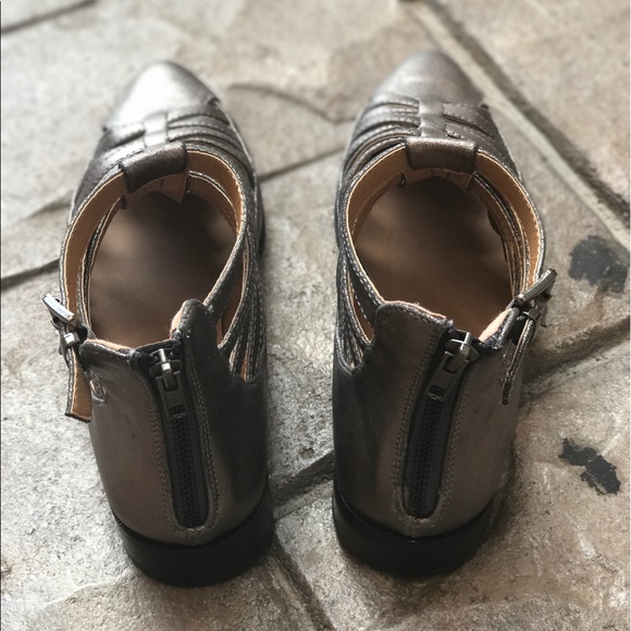 Distressed Metallic Silver Strappy Bootie - Picture 2 of 8