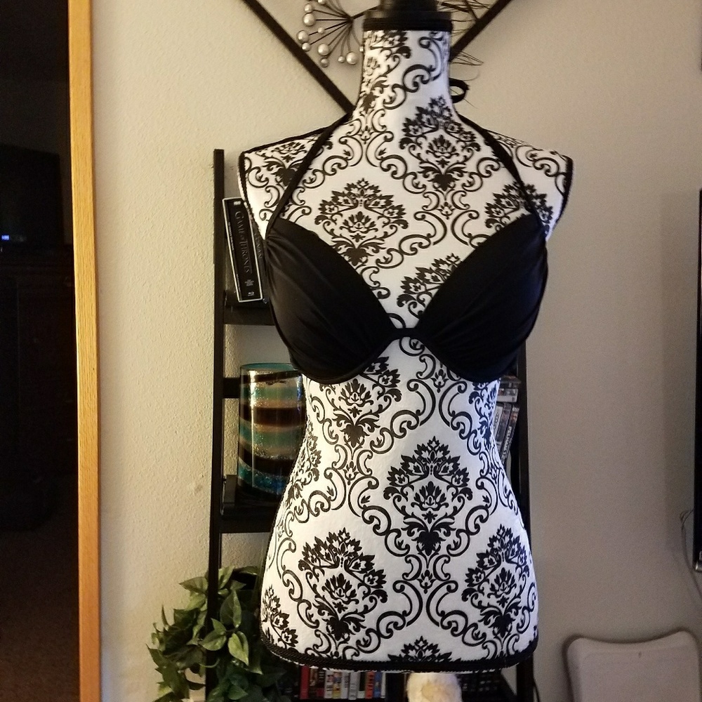Black bikini top.  36D