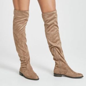 Suede thigh high boots