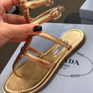 Prada 39 gladiator sandal nib