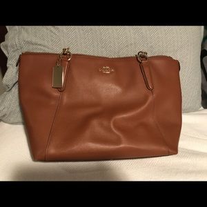 Brown leather Coach purse