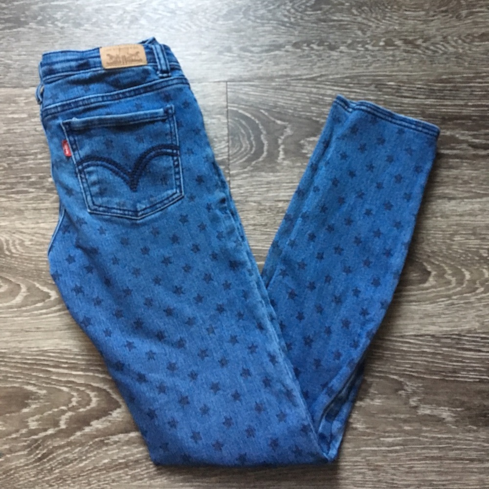 LEVIS STAR PRINT DENIM LEGGINGS