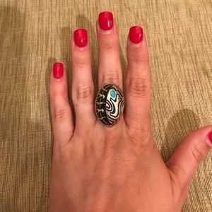Vintage sterling silver and turquoise ring
