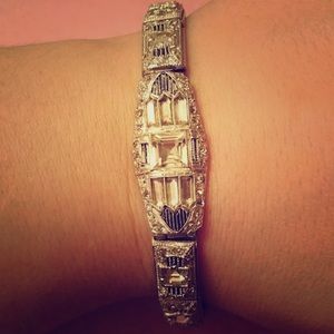 Antique Art Deco 1930's silver tone bracelet