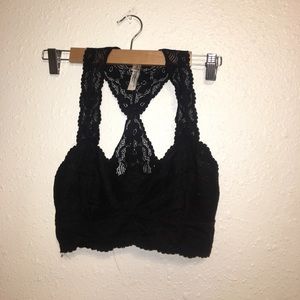 Free People Galloon Racerback Black Bralette Small