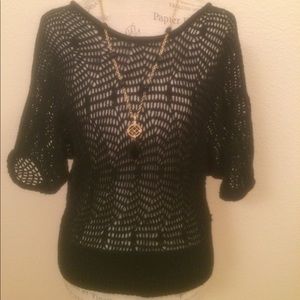 Cotton On Black Crochet Top