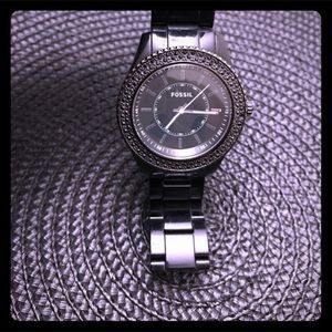 Black Fossil Stella Glitz Watch