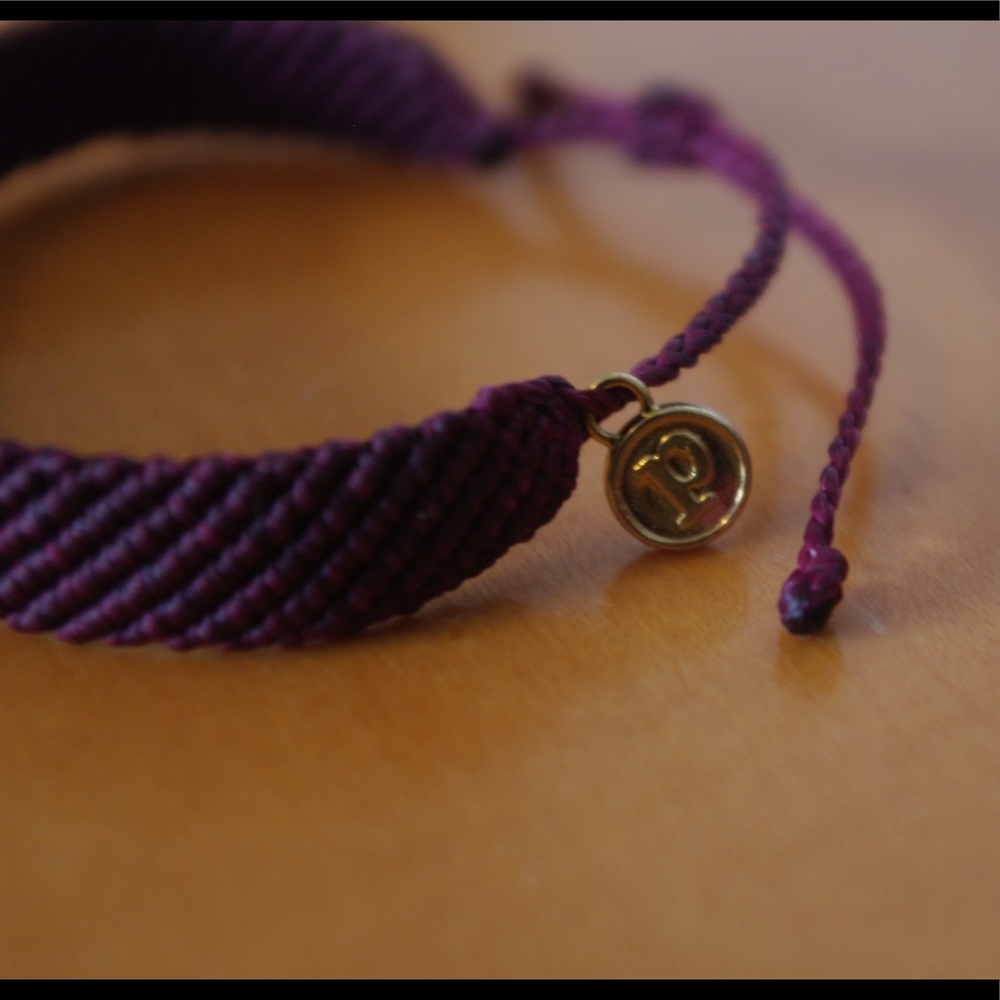Flat braided maroon Pura Vida bracelet