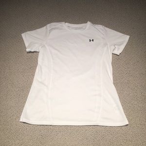 White Under Armour workout top