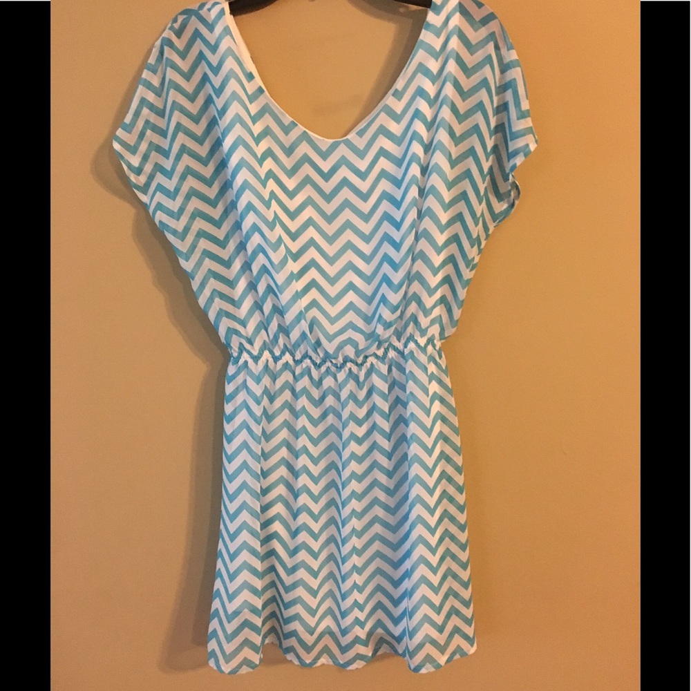 Chevron print girls dress size 12(L)