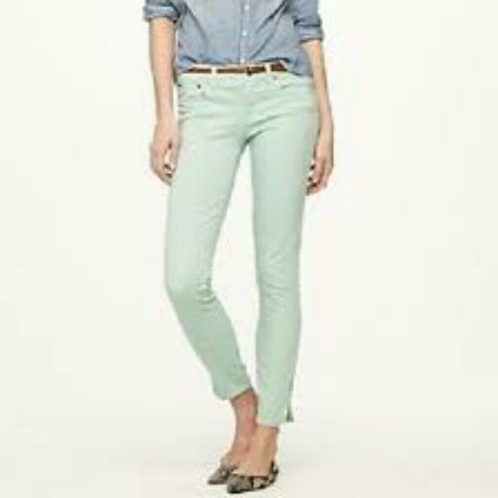 J. Crew Toothpick Mint Jeans - 28 ankle
