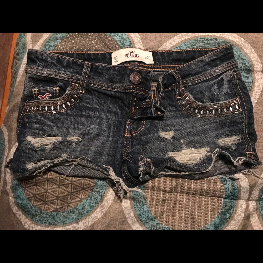 Jean hollister shorts with rhinestone/gems