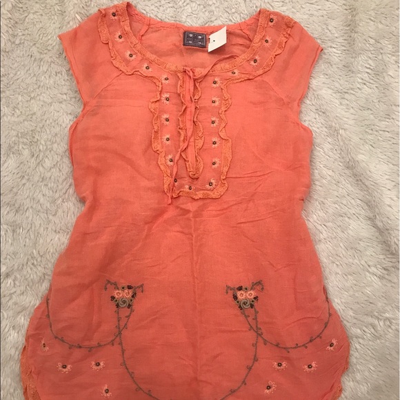 Free People Tops - Free people Embroidered Cap Sleeve Tank Top