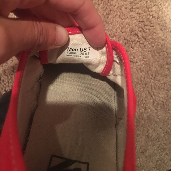 Red vans ! 8.5 like new - Picture 2 of 3