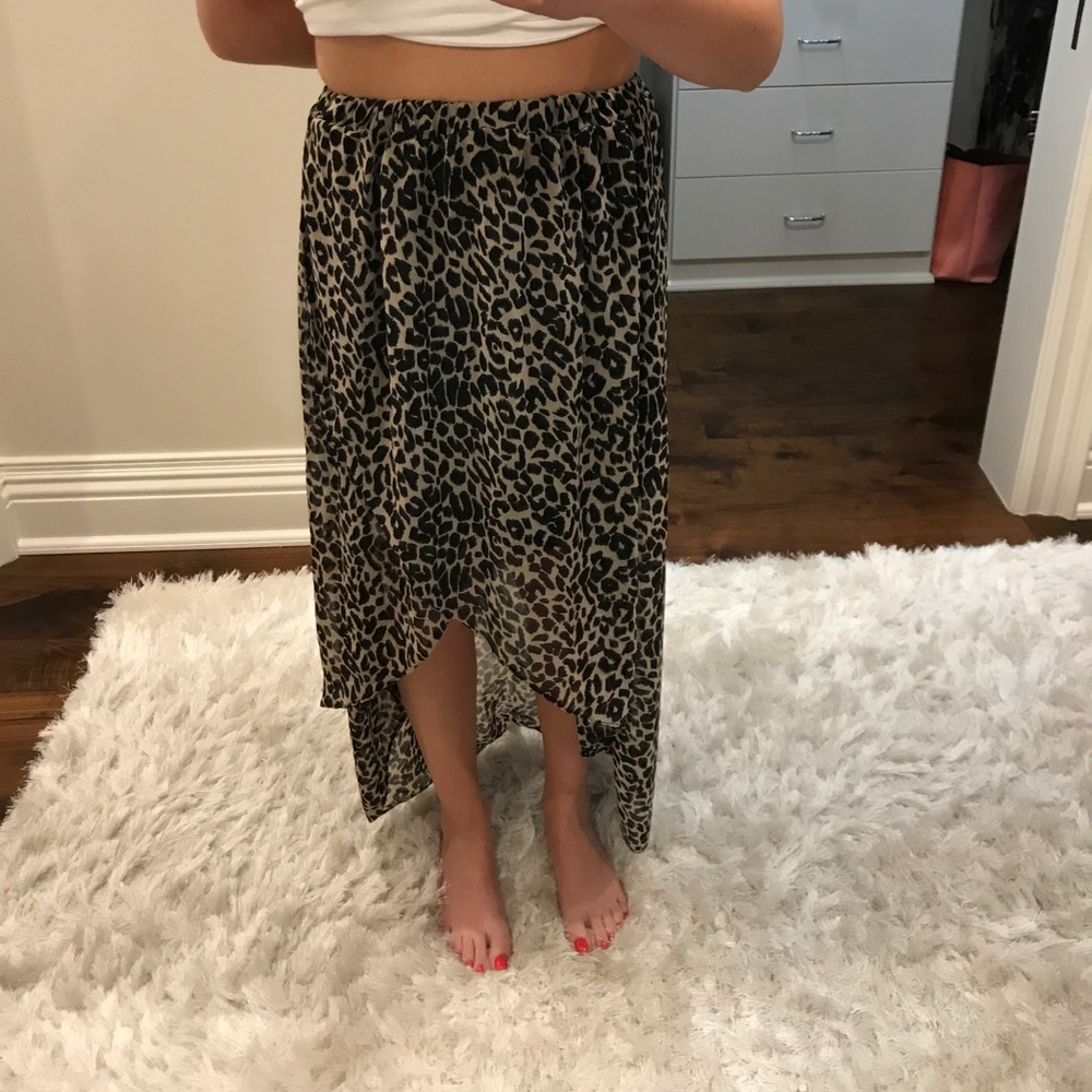 Long cheetah print skirt