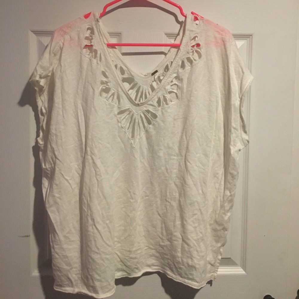 White cut out free people top