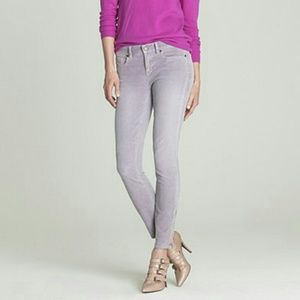 J.Crew Toothpick Cord Ankle Zippers Gray Purple 28