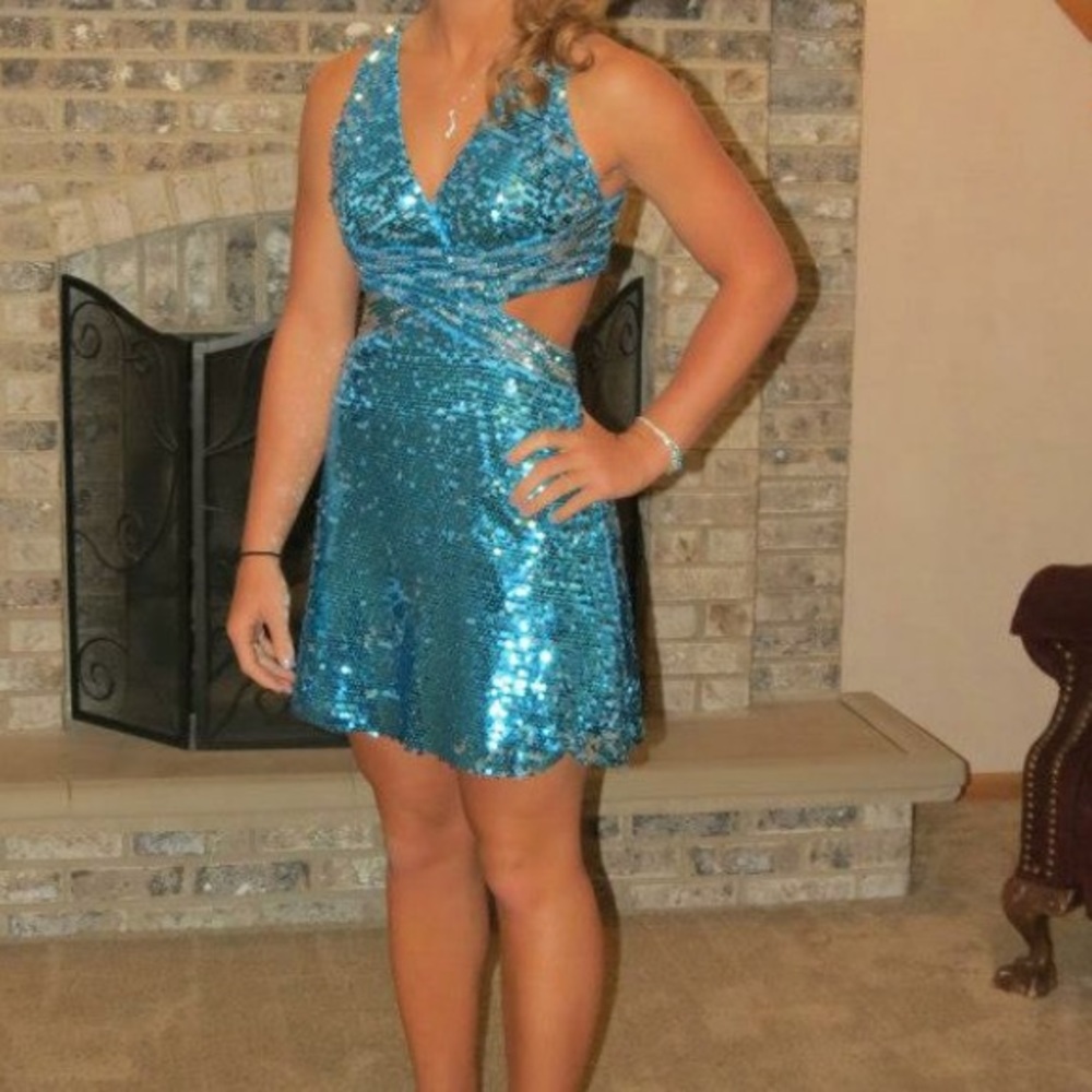 Sequin dress with cut outs