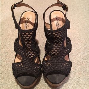 Black summer wedges