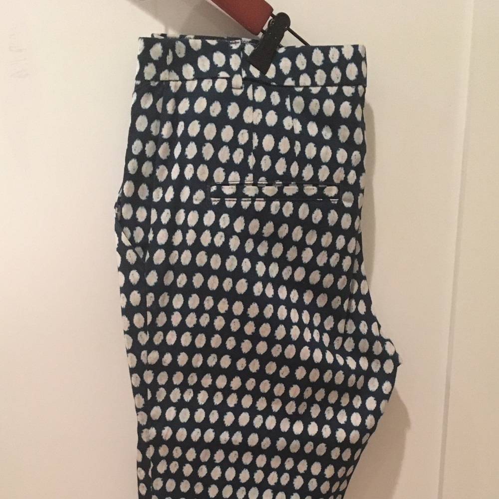 H&M Blue Spotted Cigarette Trousers