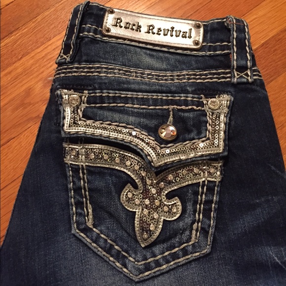 Rock Revival Denim - SOLD!! Rock Revival Kai Silver Bling size 27