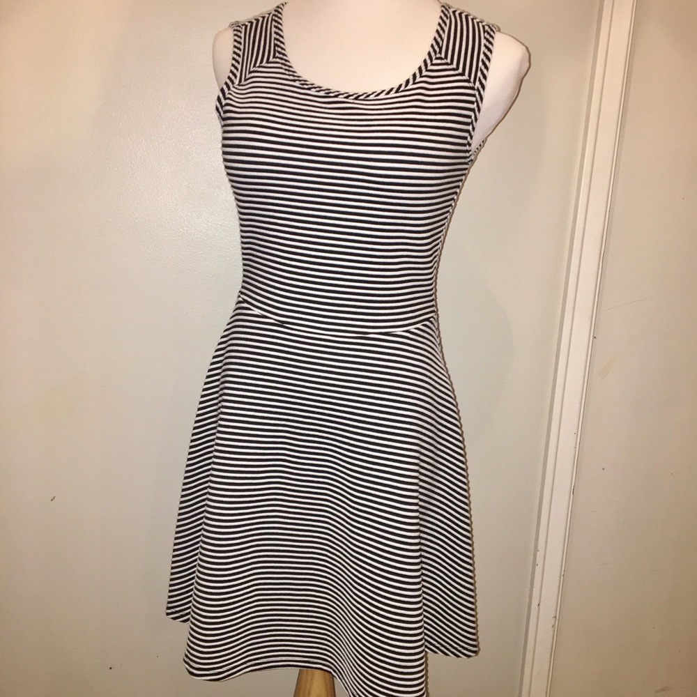 Black & White Striped Skater Dress