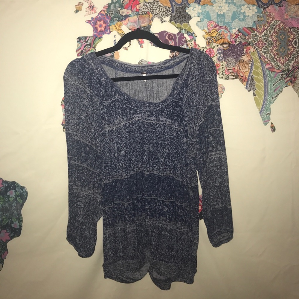 Free People Long Sleeve Printed Top